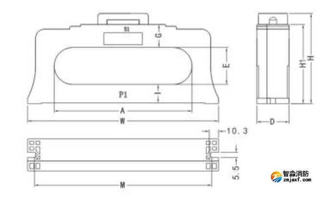 閉口式，方孔100A-630A外形尺寸圖